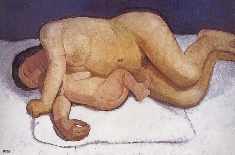 Paula Modersohn-Becker Mother and son leaned